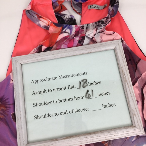 Eliza J Halter Maxi Dress Multicolor Floral Pink & Purple Feminine Sheer Flowy - Picture 16 of 16